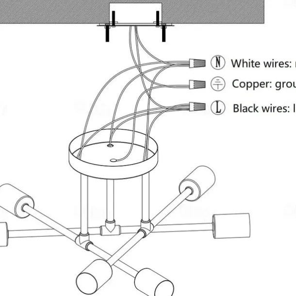 6-Light 70 cm Sputnik Design Cluster Design Chandeliers Metal Industrial Painted Finishes Contemporary Traditional / Classic 110-120V 220-240V / CE Certified