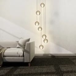 7-Light 10(4") Crystal LED Pendant Light Spherical Design Metal Cluster Chrome Modern Contemporary for Dining Room 90-240V