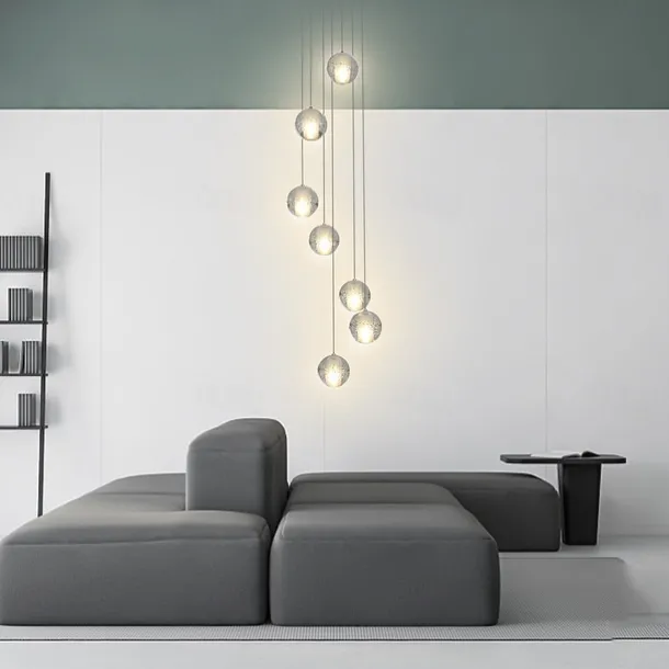 7-Light 10(4") Crystal LED Pendant Light Spherical Design Metal Cluster Chrome Modern Contemporary for Dining Room 90-240V