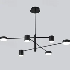 6-Light 6 Lights LED Industrial Chandelier/ Ambient Light Black Painted for Living Room Bedroom 110-120V/ 220-240V / Warm White/ White