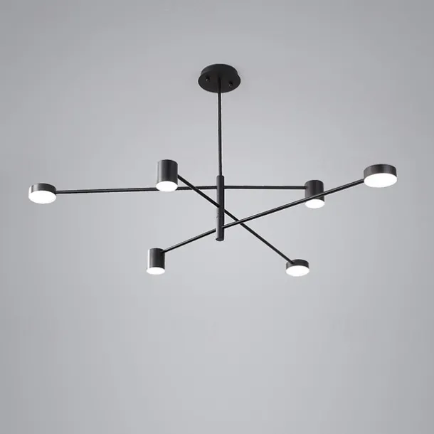 6-Light 6 Lights LED Industrial Chandelier/ Ambient Light Black Painted for Living Room Bedroom 110-120V/ 220-240V / Warm White/ White