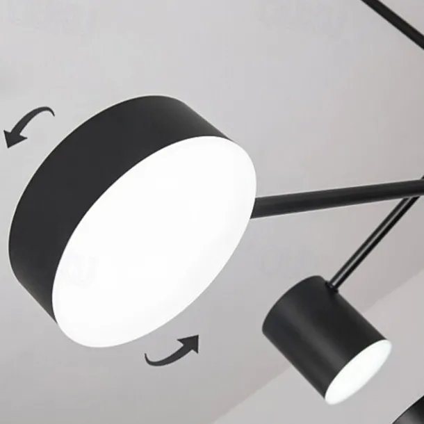 6-Light 6 Lights LED Industrial Chandelier/ Ambient Light Black Painted for Living Room Bedroom 110-120V/ 220-240V / Warm White/ White