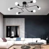 6-Light American simple living room lamp LED bedroom study simple modern atmospheric ceiling lamp