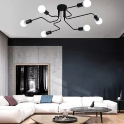 6-Light American simple living room lamp LED bedroom study simple modern atmospheric ceiling lamp