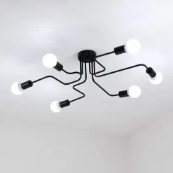 6-Light American simple living room lamp LED bedroom study simple modern atmospheric ceiling lamp