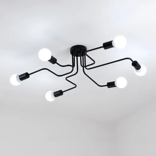 6-Light American simple living room lamp LED bedroom study simple modern atmospheric ceiling lamp