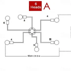 6-Light American simple living room lamp LED bedroom study simple modern atmospheric ceiling lamp