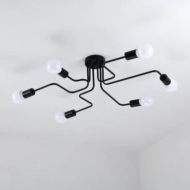 6-Light American simple living room lamp LED bedroom study simple modern atmospheric ceiling lamp