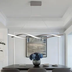 2-Light 80/100cm LED Pendant Light Aluminum Line Design Curl Wave Design Adjustable Chandelier Nordic Style Dining Room Living Room Lights 36W 110-240V ONLY DIMMABLE WITH REMOTE CONTROL