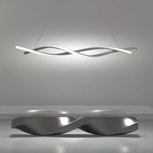 2-Light 80/100cm LED Pendant Light Aluminum Line Design Curl Wave Design Adjustable Chandelier Nordic Style Dining Room Living Room Lights 36W 110-240V ONLY DIMMABLE WITH REMOTE CONTROL