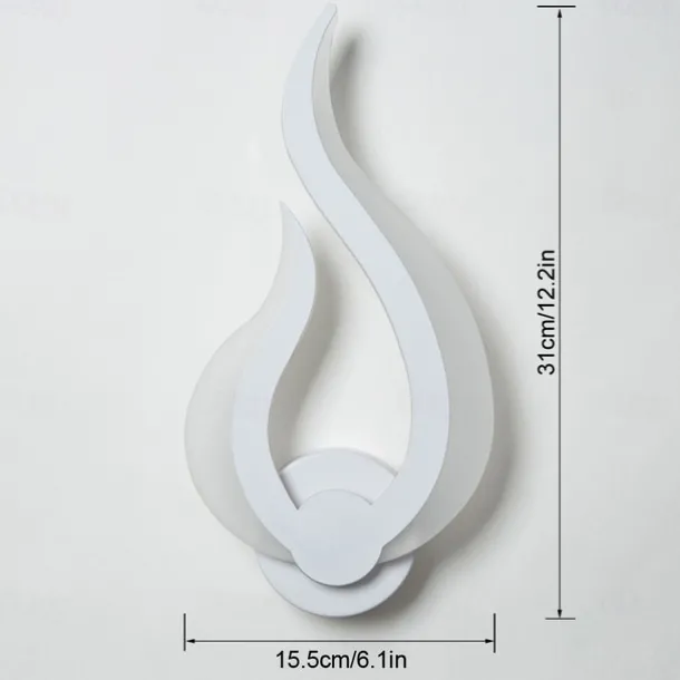 1-Light 31cm LED Wall Lamps Fire Shape Design Wall Sconces Modern Minimalist Style Shops / Cafes Acrylic Wall Light Generic 10W IP44