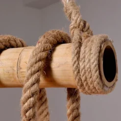 6-Light 80cm Pendant Light LED Cluster Design Wood / Bamboo Country Dining Room Chain / Cord Adjustable 110-120V 220-240V