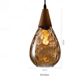 1-Light 30cm Solid Wood Glass Pendant Light LED Sleek Single Design Island Lights Modern Style Restaurant Shops / Cafes Living Room Lights 220-240V 110-120V