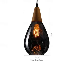 1-Light 30cm Solid Wood Glass Pendant Light LED Sleek Single Design Island Lights Modern Style Restaurant Shops / Cafes Living Room Lights 220-240V 110-120V