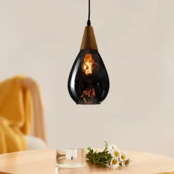 1-Light 30cm Solid Wood Glass Pendant Light LED Sleek Single Design Island Lights Modern Style Restaurant Shops / Cafes Living Room Lights 220-240V 110-120V