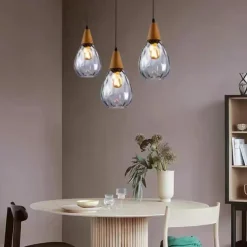 1-Light 30cm Solid Wood Glass Pendant Light LED Sleek Single Design Island Lights Modern Style Restaurant Shops / Cafes Living Room Lights 220-240V 110-120V