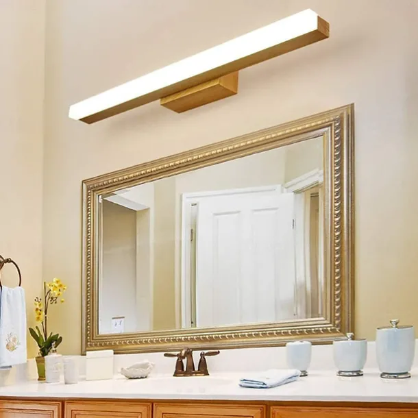 1-Light 40/60/80cm Vanity Light LED Mirror front Lamp Nordic Style Solid Wood Bathroom Cabinet Lamp Bathroom Dresser Simple Makeup Log Wall Light 6W/9W/12W