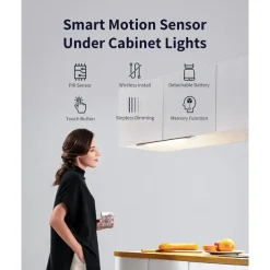 Light In The Box LED Motion Sensor Cabinet Light with Detachable Under Counter Light Automatic Sensored Bright Wireless Battery Operated for Bedroom Wardrobe Stairs Kitchen