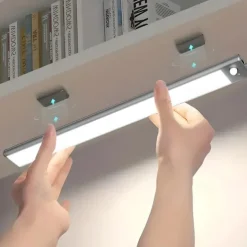 Light In The Box Motion Sensor Cabinet Light Ultra Thin Under Cabinet Lighting USB Rechargeable Battery Operated, Tri-color Wireless Closet Lights Night Lights for Bedroom Wardrobe Stairs