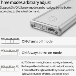 Light In The Box PIR Motion Sensor Cabinet Light, Under Cabinet Light USB Rechargeable Touch Switch Wireless Closet Light Tri-color Cabinet Night Light for Bedroom, Wardrobe, Kitchen, Stairs