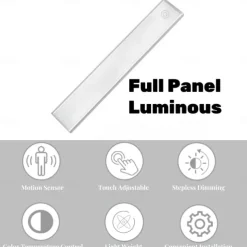 Light In The Box PIR Motion Sensor Cabinet Light, Under Cabinet Light USB Rechargeable Touch Switch Wireless Closet Light Tri-color Cabinet Night Light for Bedroom, Wardrobe, Kitchen, Stairs