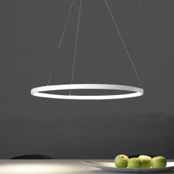 1-Light LED Pendant Light 40cm 60cm 80cm Aluminum Acrylic Circle Gold White Black Painted Finishes Dimmable for Modern Simple Home Kitchen Bedroom 25W 38W 50W ONLY DIMMABLE WITH REMOTE CONTROL
