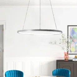 1-Light LED Pendant Light 40cm 60cm 80cm Aluminum Acrylic Circle Gold White Black Painted Finishes Dimmable for Modern Simple Home Kitchen Bedroom 25W 38W 50W ONLY DIMMABLE WITH REMOTE CONTROL