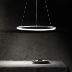 1-Light LED Pendant Light 40cm 60cm 80cm Aluminum Acrylic Circle Gold White Black Painted Finishes Dimmable for Modern Simple Home Kitchen Bedroom 25W 38W 50W ONLY DIMMABLE WITH REMOTE CONTROL