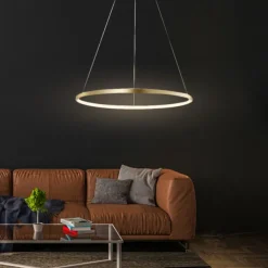 1-Light LED Pendant Light 40cm 60cm 80cm Aluminum Acrylic Circle Gold White Black Painted Finishes Dimmable for Modern Simple Home Kitchen Bedroom 25W 38W 50W ONLY DIMMABLE WITH REMOTE CONTROL