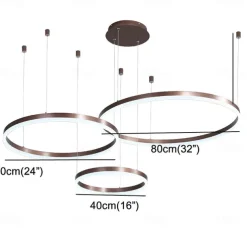 1-Light LED 90W Circle Chandelier/ LED Modern Pendant Lights For Living Room Coffee Bar Show Room/ Big Size/ Dimmable With Remote Control / WIFI Smart via Voice Control