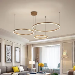 1-Light LED 60W Circle Design Chandelier/ LED Modern Pendant Lights For Living Room Coffee Bar Shop Room ONLY DIMMABLE WITH REMOTE CONTROL
