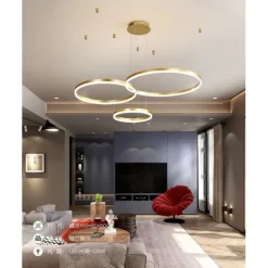 1-Light LED 60W Circle Design Chandelier/ LED Modern Pendant Lights For Living Room Coffee Bar Shop Room ONLY DIMMABLE WITH REMOTE CONTROL