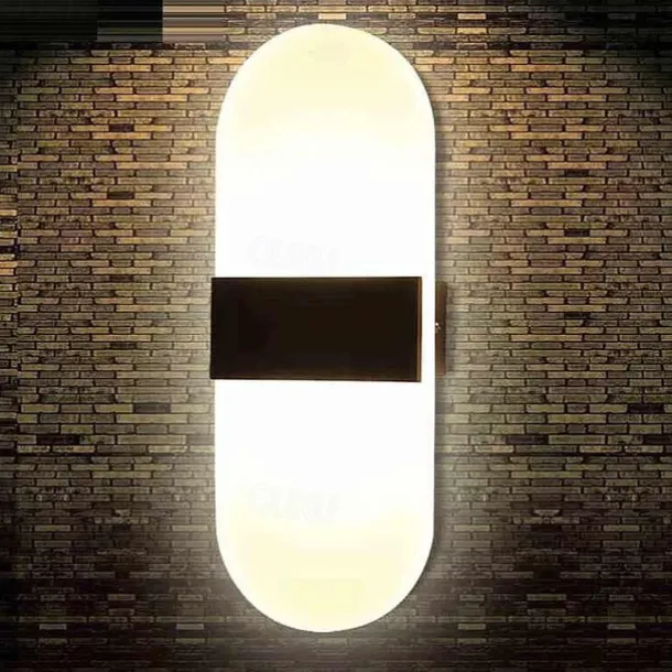 1-Light LED Wall Sconce Indoor Modern Acrylic Light Fixture for Bedroom Bathroom Corridor Stairs 6W Contemporary Wall Lamp