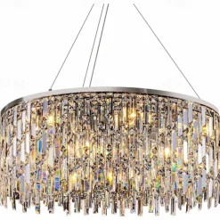 Light luxury living room chandelier new modern simple round light luxury crystal lamp designer home atmosphere restaurant chandelier