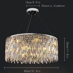 Light luxury living room chandelier new modern simple round light luxury crystal lamp designer home atmosphere restaurant chandelier