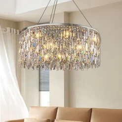 Light luxury living room chandelier new modern simple round light luxury crystal lamp designer home atmosphere restaurant chandelier