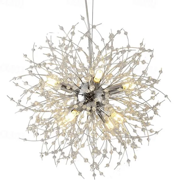 8-Light Modern Electroplated Globe Chandeliers Firework Led Vintage Pendant Lights Living Room Dining Room G9 Bulb Base