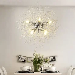 8-Light Modern Electroplated Globe Chandeliers Firework Led Vintage Pendant Lights Living Room Dining Room G9 Bulb Base