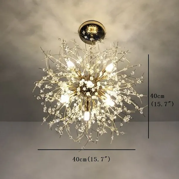 8-Light Modern Electroplated Globe Chandeliers Firework Led Vintage Pendant Lights Living Room Dining Room G9 Bulb Base