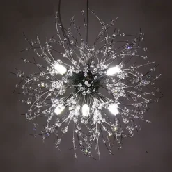 8-Light Modern Electroplated Globe Chandeliers Firework Led Vintage Pendant Lights Living Room Dining Room G9 Bulb Base