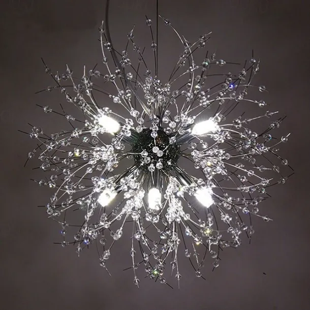 8-Light Modern Electroplated Globe Chandeliers Firework Led Vintage Pendant Lights Living Room Dining Room G9 Bulb Base