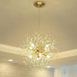 8-Light Modern Electroplated Globe Chandeliers Firework Led Vintage Pendant Lights Living Room Dining Room G9 Bulb Base