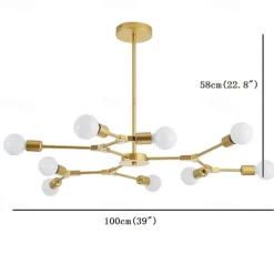 9-Light Northern Europe Chandelier 9 Head Modern Metal Molecules Pendant Lights Living Room Dining Room Bedroom Painted Finish