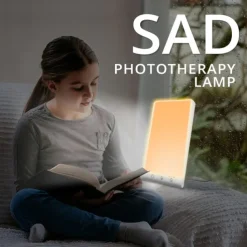 Light Therapy Lamp 12000 Lux Mood Light with 2 Color Modes 3 Brightness Levels 3 Timer Settings Touch Control UV-Free Daylight Lamp