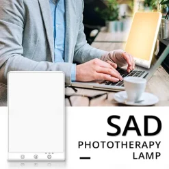 Light Therapy Lamp 12000 Lux Mood Light with 2 Color Modes 3 Brightness Levels 3 Timer Settings Touch Control UV-Free Daylight Lamp