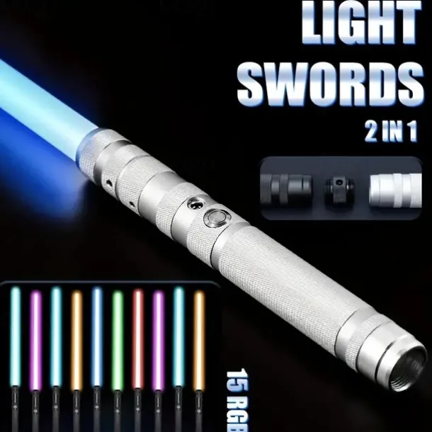 Light Up Toys Metal Hilt 3 Sound Modes Rechargeable Force FX Heavy Dueling Light Toys Set Cosplay Children Adults for Hallown for Christmas Gifts