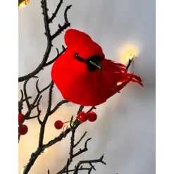 Lighted Birch Tree with Red Berries, Tabletop LED Decor Light for Valentine's Day Home & Festivals