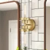 Lightinthebox Bathroom Light Fixtures Over Mirror, Gold Vanity Lights in Clear Glass Indoor Wall Sconce, Modern Cylinder Wall Light Up and Down Wall Mount Lamp for Bathroom, Bedroom, Hallway 110-240V