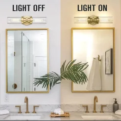 Lightinthebox Bathroom Light Fixtures Over Mirror, Gold Vanity Lights in Clear Glass Indoor Wall Sconce, Modern Cylinder Wall Light Up and Down Wall Mount Lamp for Bathroom, Bedroom, Hallway 110-240V