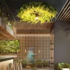 Lightinthebox Ceiling Lights LED Plant Garland Style Wall Light E27 Semi - Electroplated Bulb Wheel Shape Wrought Iron Faux Green Plant Wall Mount Bar Cafe Decor 110-240V